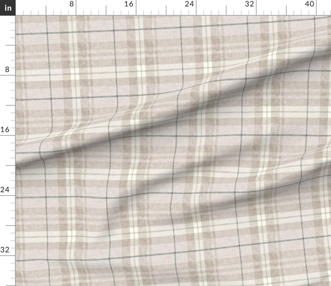 Soft Autumn Plaid Tartan Neutral Cool Brown Rustic Masculine Nursery Fall Traditional Custom Printed Fabric by Spoonflower Various Fabrics by the Yard or Fat Quarter